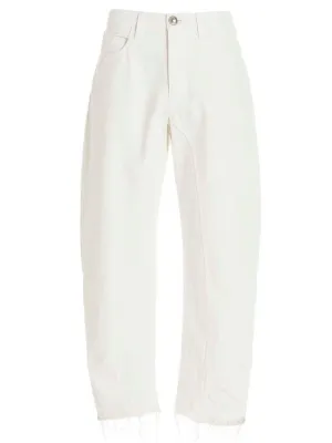 Jil Sander Frayed-Detail Slim-Fit Pants