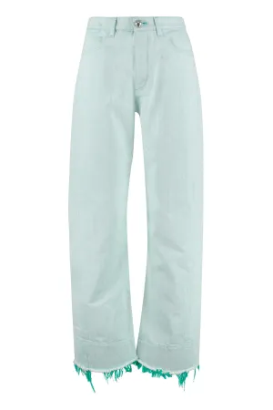 Jil Sander Frayed-Hem Wide-Leg Pants