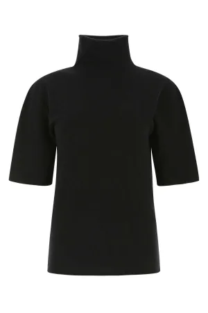 Jil Sander High Neck Short-Sleeved Knit Top