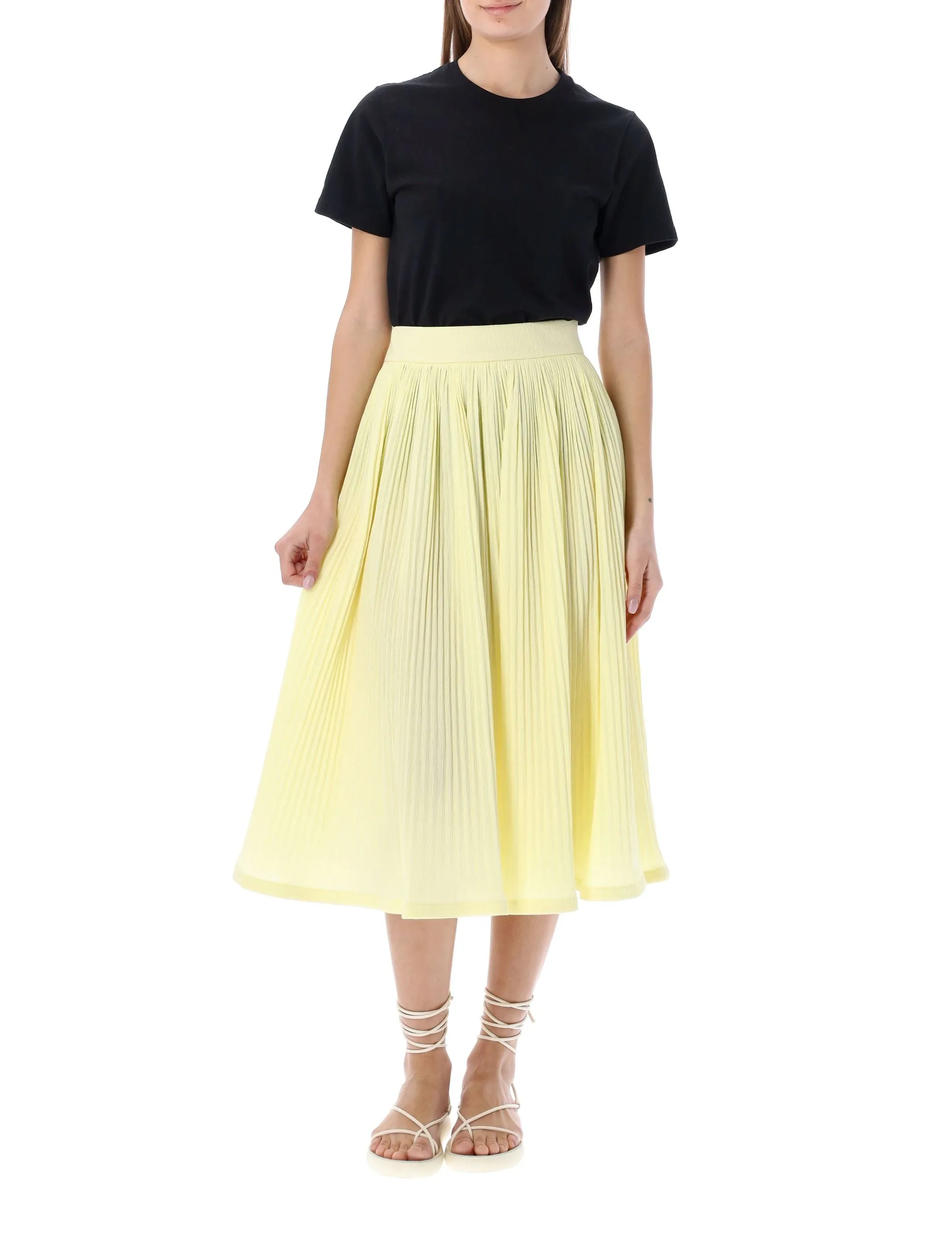 Jil Sander Pleated Flared Midi Skirt