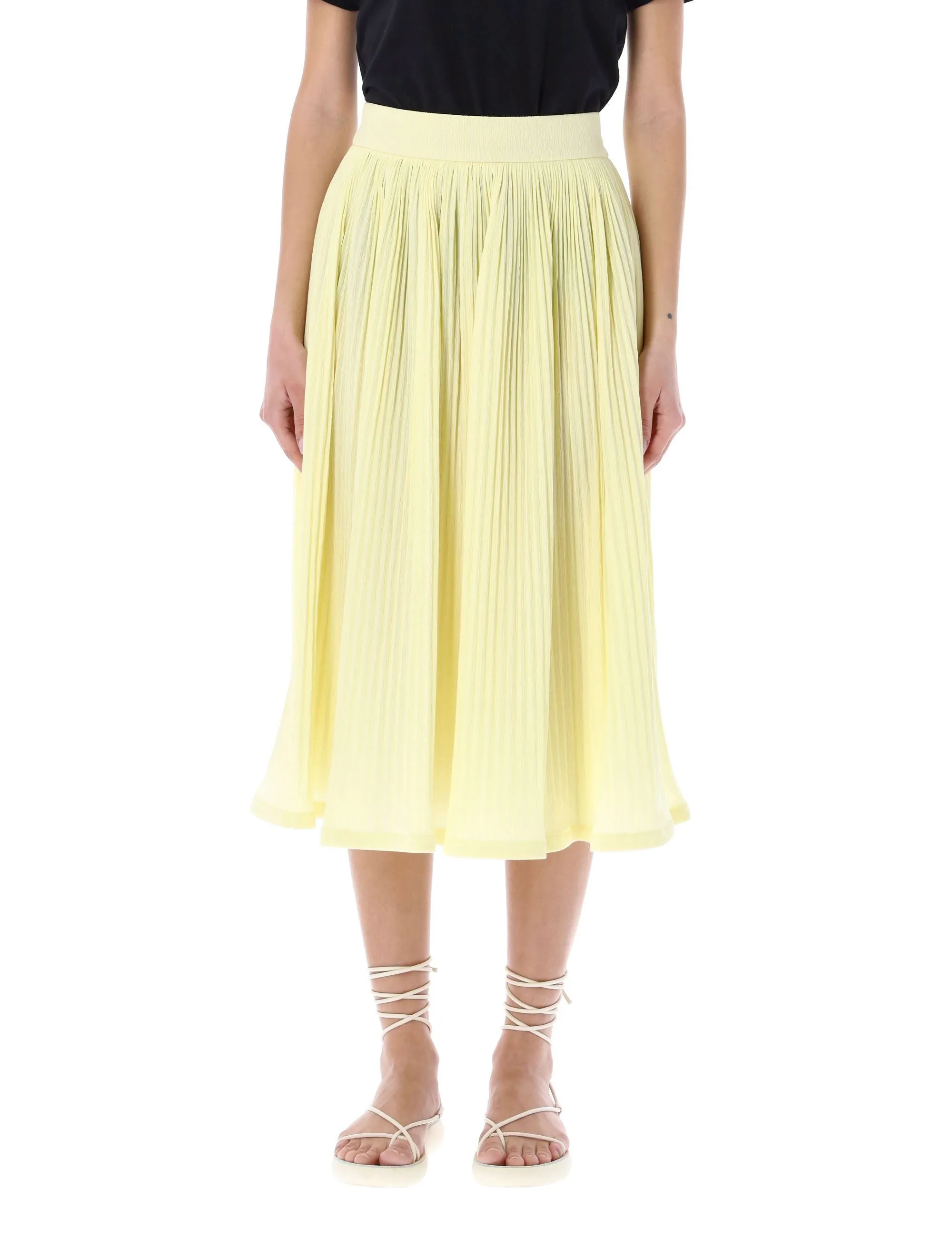 Jil Sander Pleated Flared Midi Skirt
