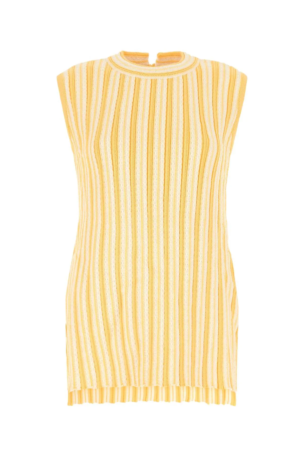 Jil Sander V-Neck Striped Knit Top