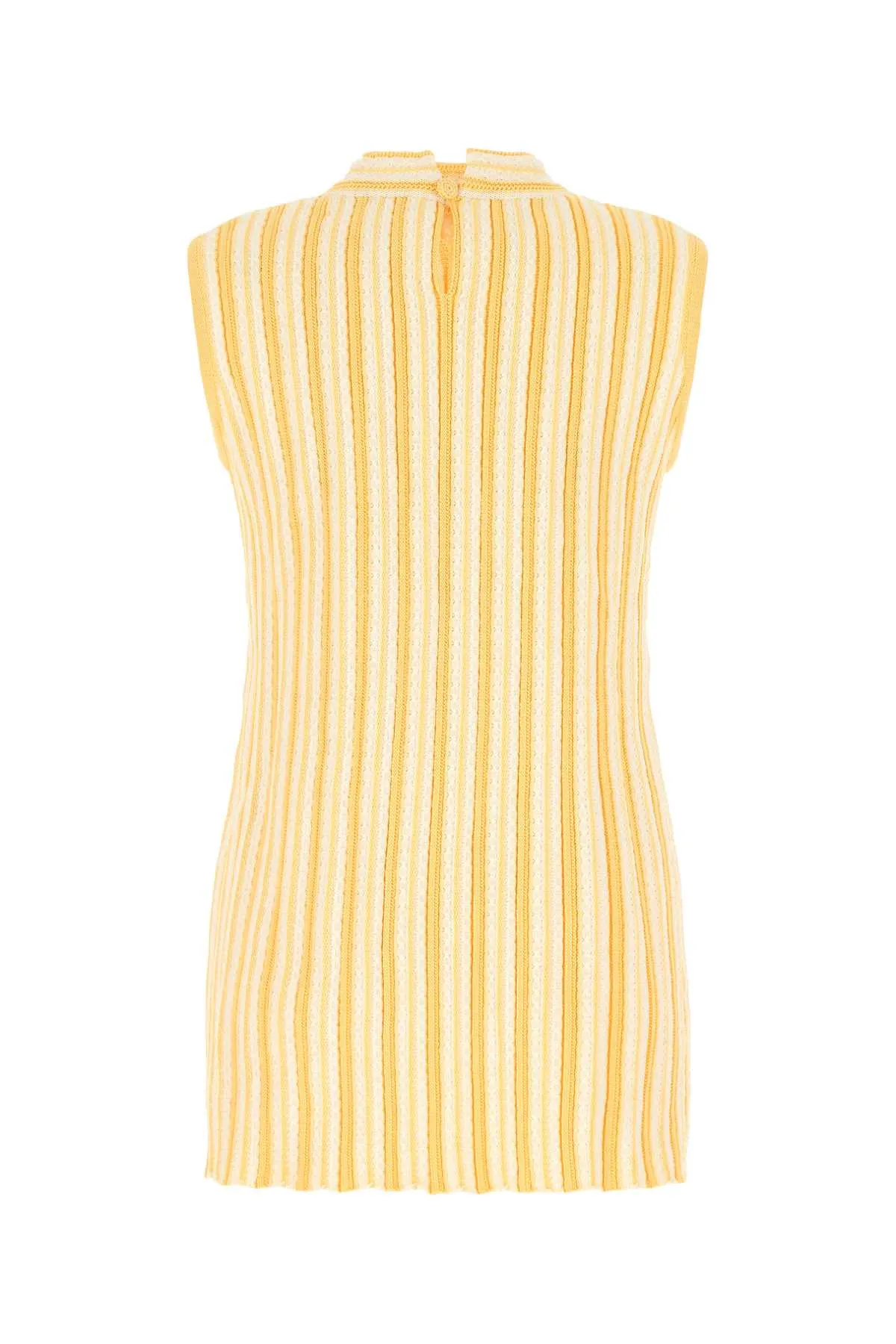Jil Sander V-Neck Striped Knit Top