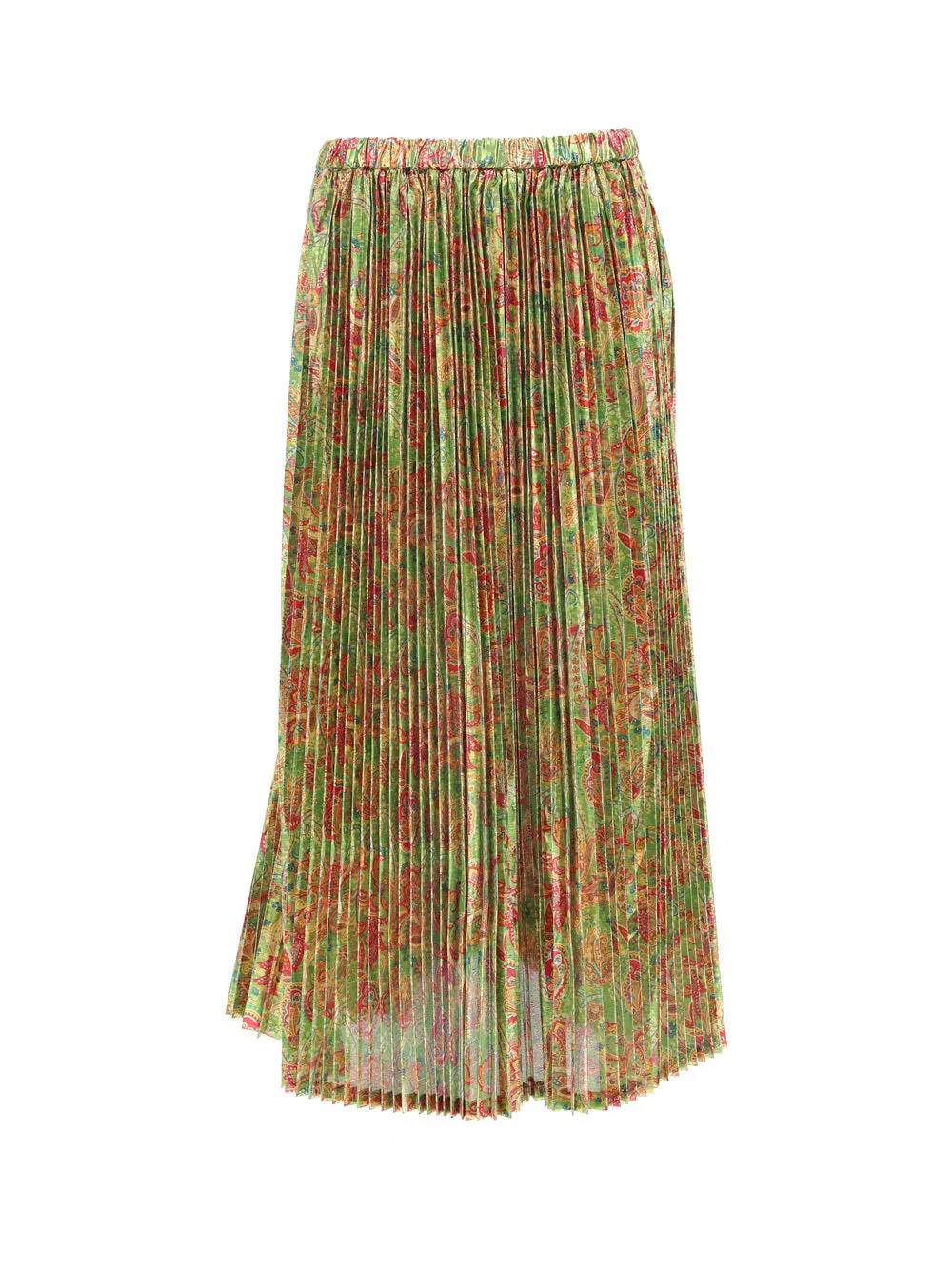Junya Watanabe Floral Printed Elasticated Waist Midi Skirt
