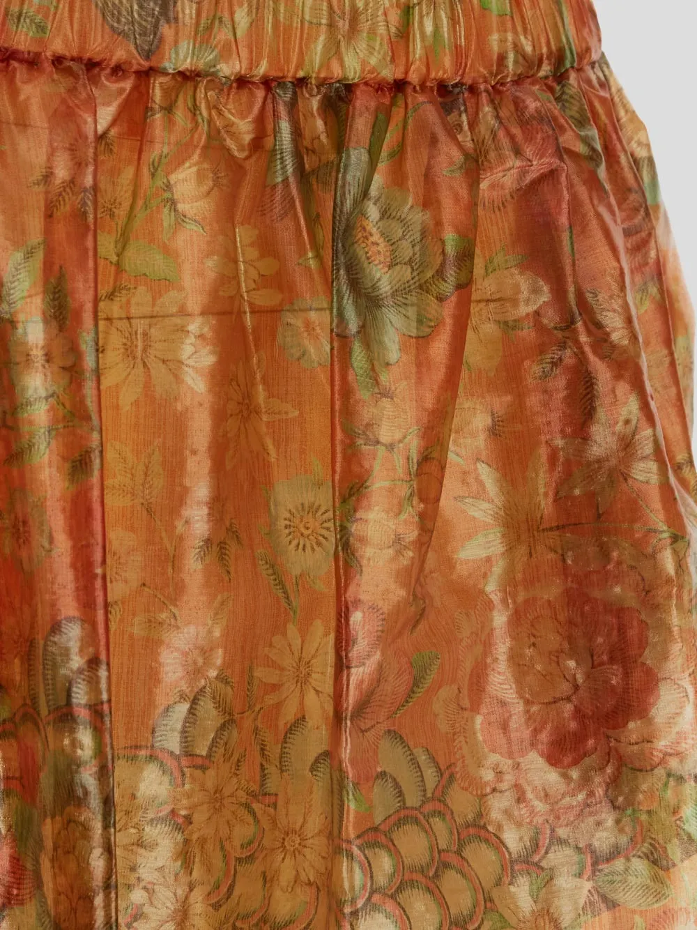 Junya Watanabe Graphic Print Metallic Midi Skirt