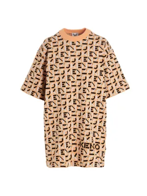 Kenzo Allover Logo Printed Crewneck Mini Dress
