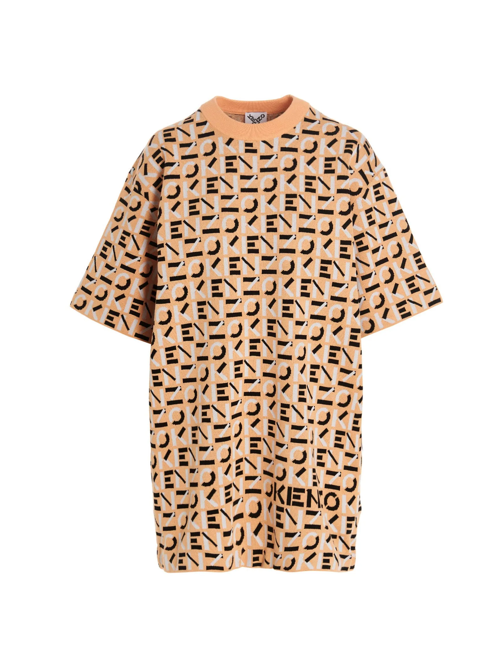 Kenzo Allover Logo Printed Crewneck Mini Dress