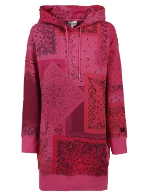 Kenzo Bandana Print Drawstring Mini Hoodie Dress