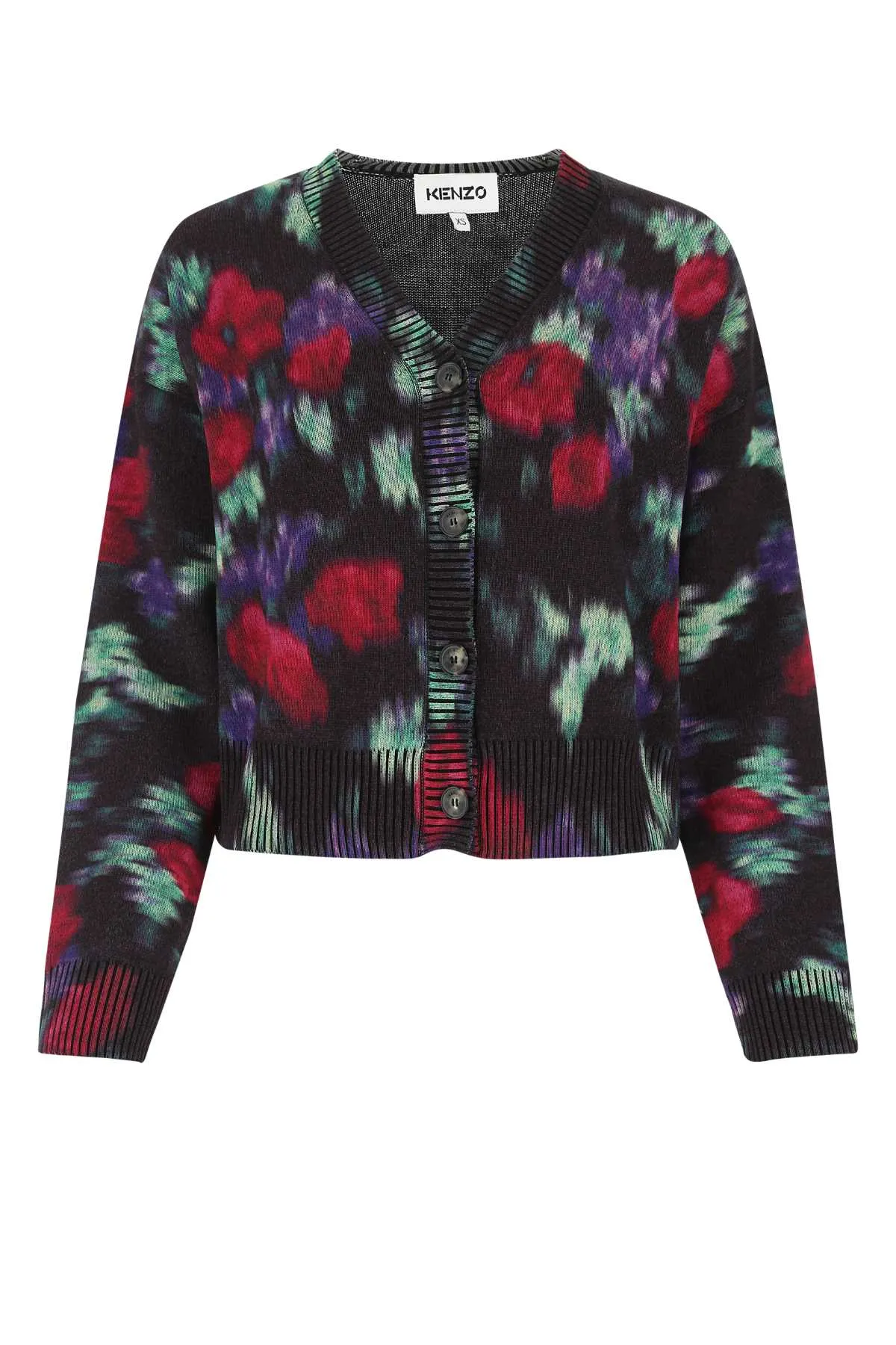 Kenzo Floral Printed Knit Cardigan