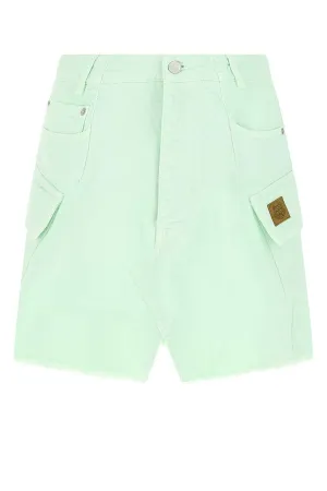 Kenzo Logo Patch High Waist Frayed Skirt
