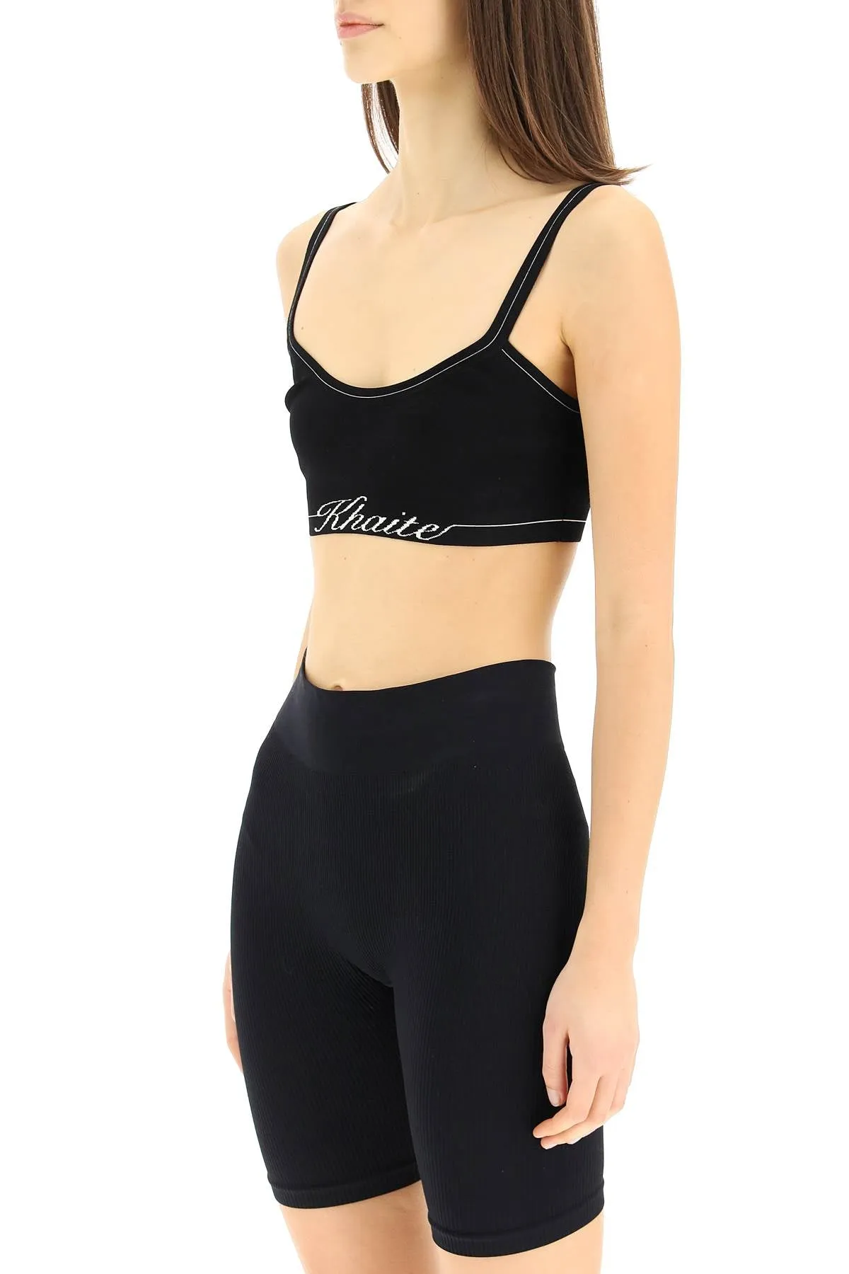 Khaite Logo Intarsia-Knit Bra