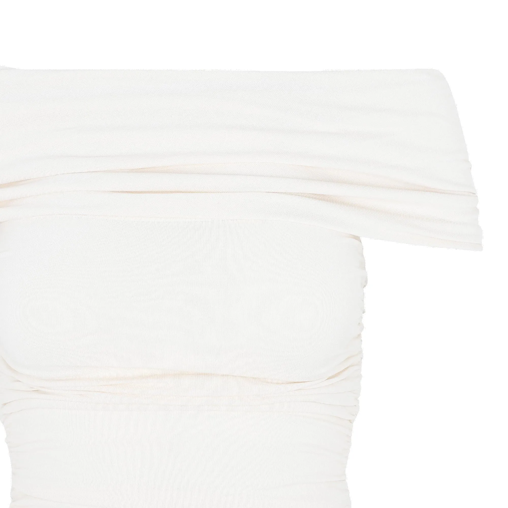 Khaite Marca Off-Shoulder Ruched Bodice Midi Dress