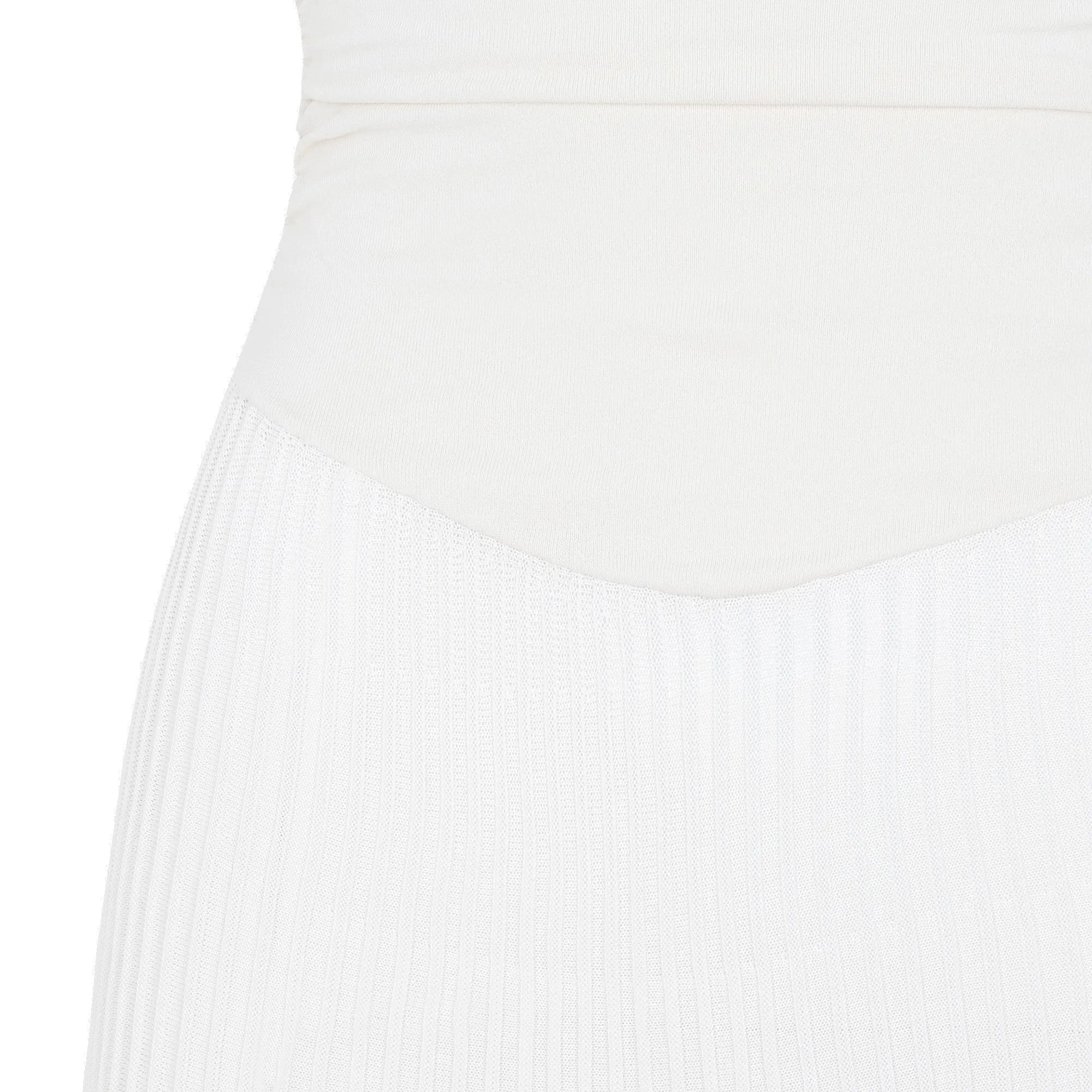 Khaite Marca Off-Shoulder Ruched Bodice Midi Dress