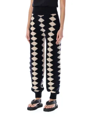 Khaite The Joey Zig-Zag Elastic Waist Knit Trousers