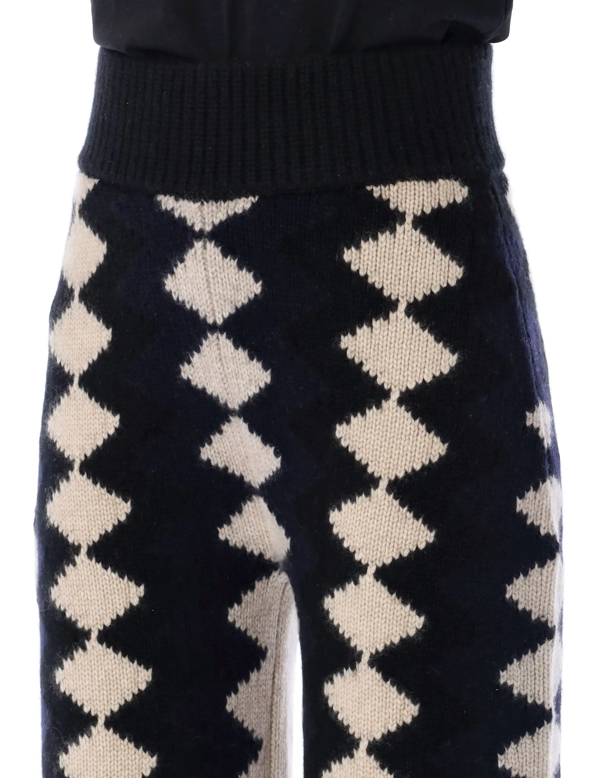 Khaite The Joey Zig-Zag Elastic Waist Knit Trousers
