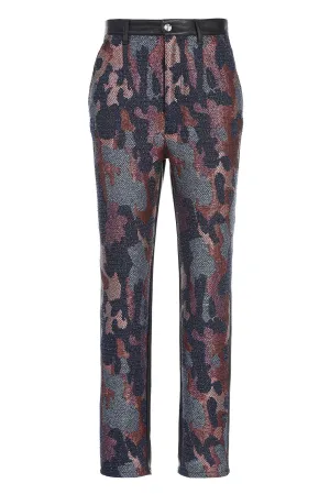 Koch Jacquard Camouflage High-Waisted Trousers