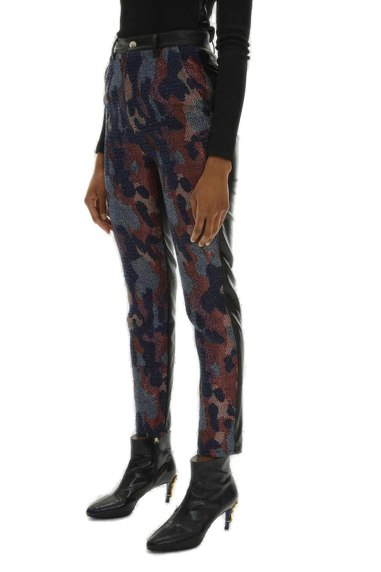 Koch Jacquard Camouflage High-Waisted Trousers