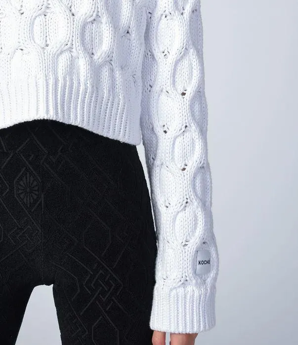 Koch Logo Patch Cropped Knit Jumper