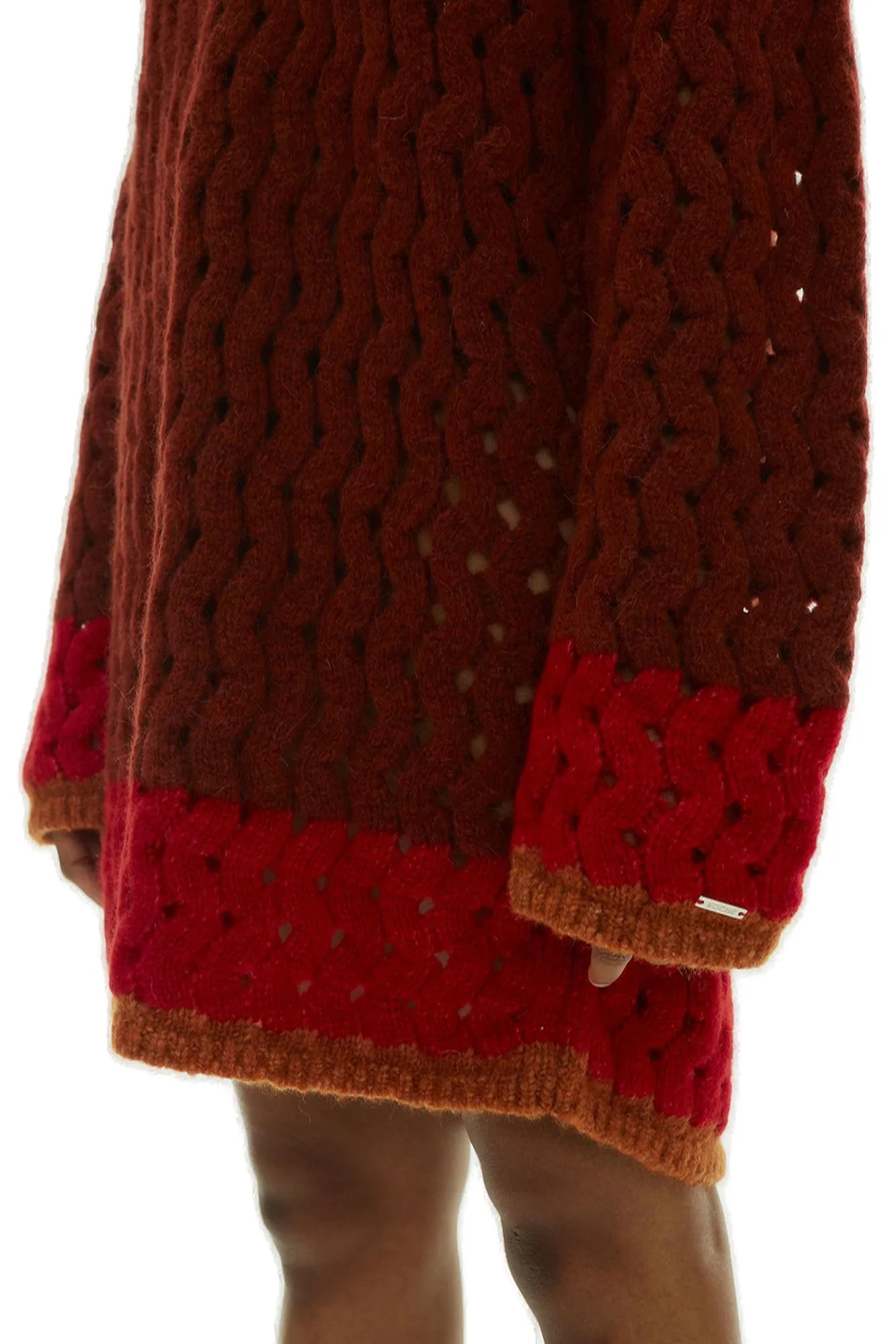 Koch V-Neck Chunky Cable-Knit Dress