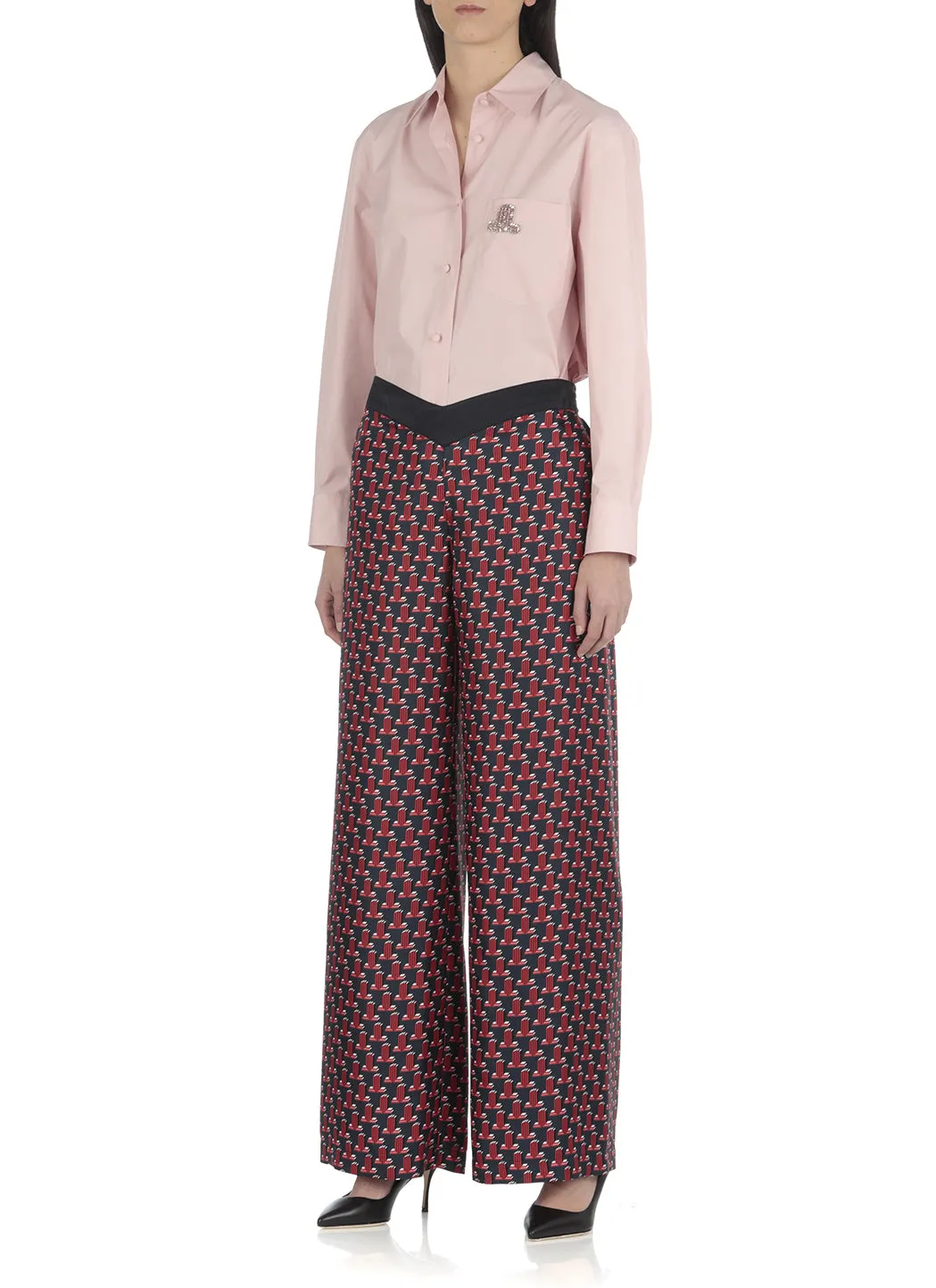 Lanvin Graphic Printed Wide-Leg Pants