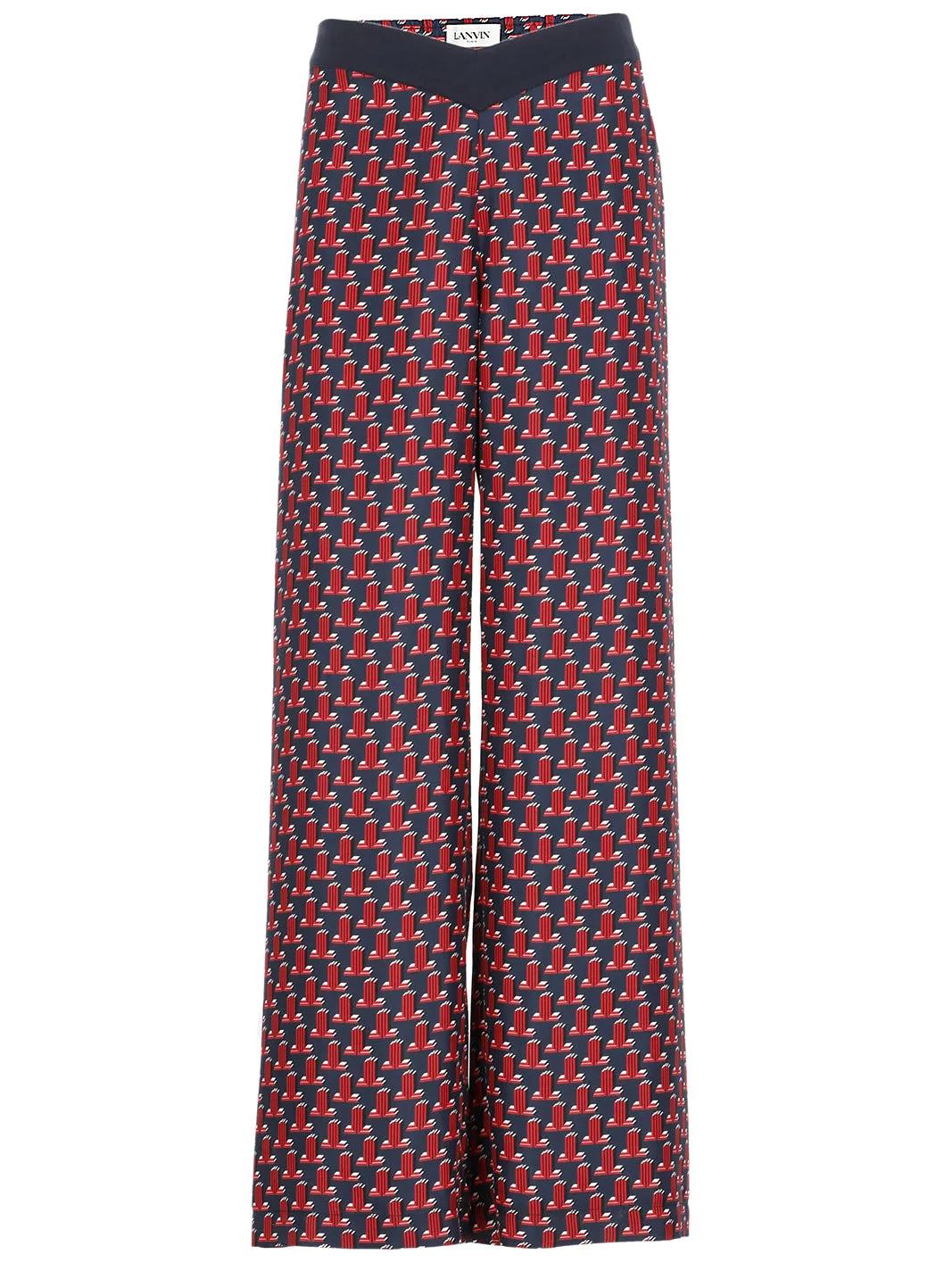 Lanvin Graphic Printed Wide-Leg Pants