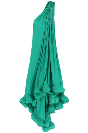 Lanvin Ruched Hem One-Shoulder Maxi Dress