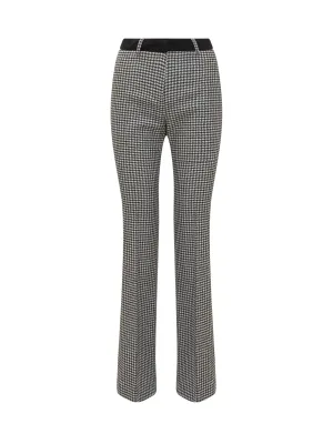 L'Autre Chose Houndstooth Check Back-Slit Detail Trousers