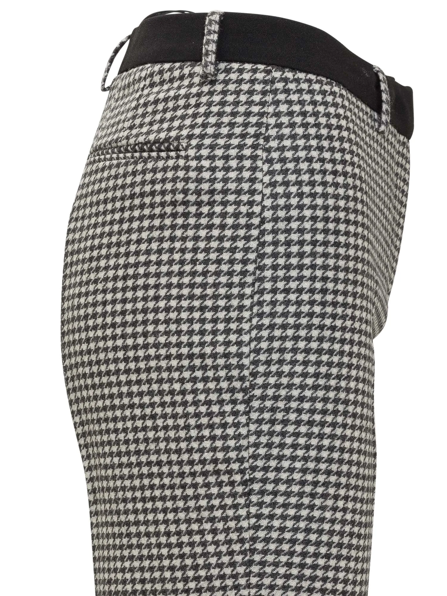 L'Autre Chose Houndstooth Check Back-Slit Detail Trousers