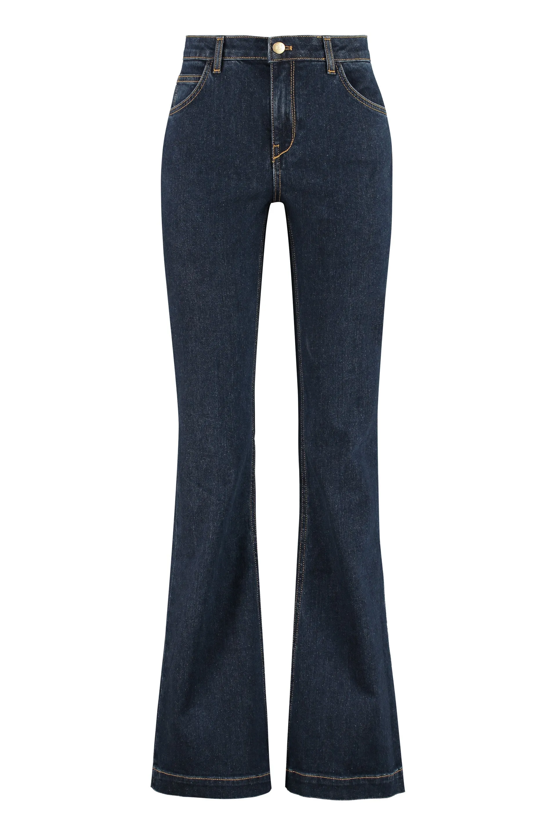L'Autre Chose Logo Patch Flared Jeans