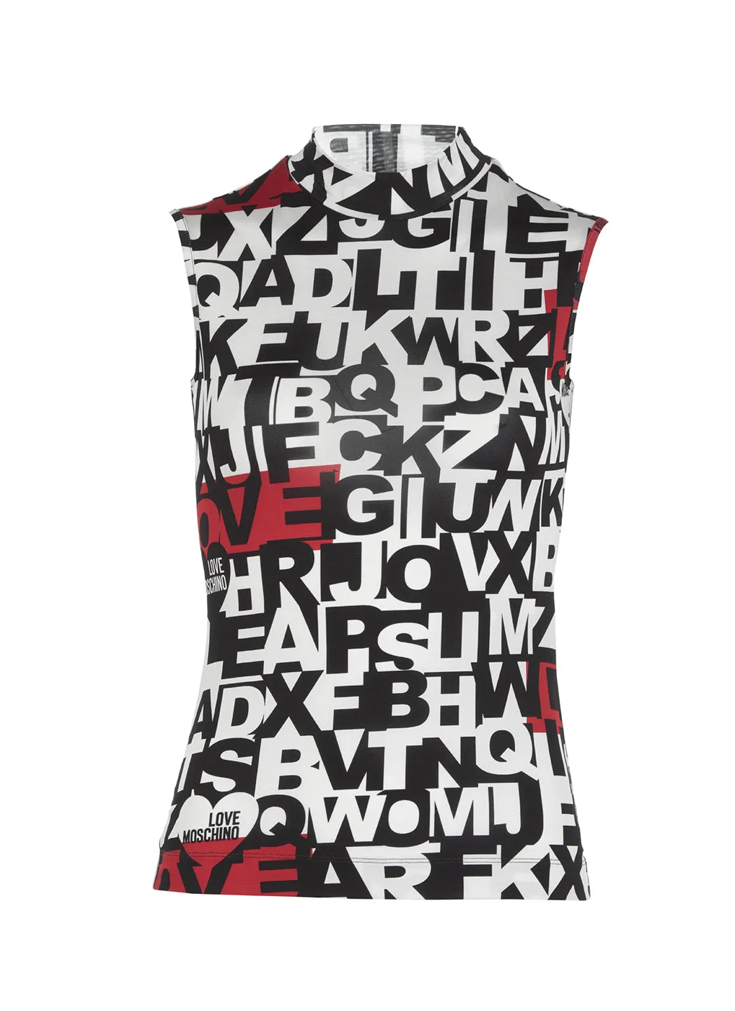 Love Moschino Contracting Logo Print Sleeveless Top