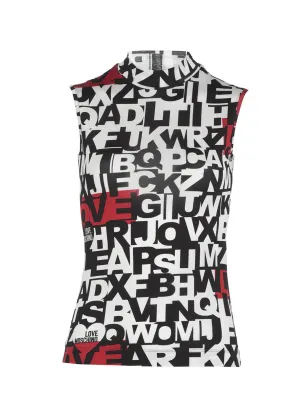 Love Moschino Contracting Logo Print Sleeveless Top