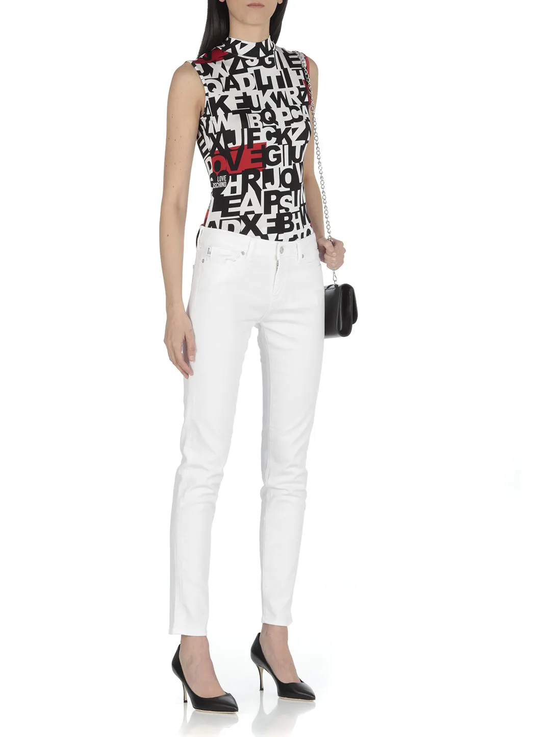 Love Moschino Contracting Logo Print Sleeveless Top