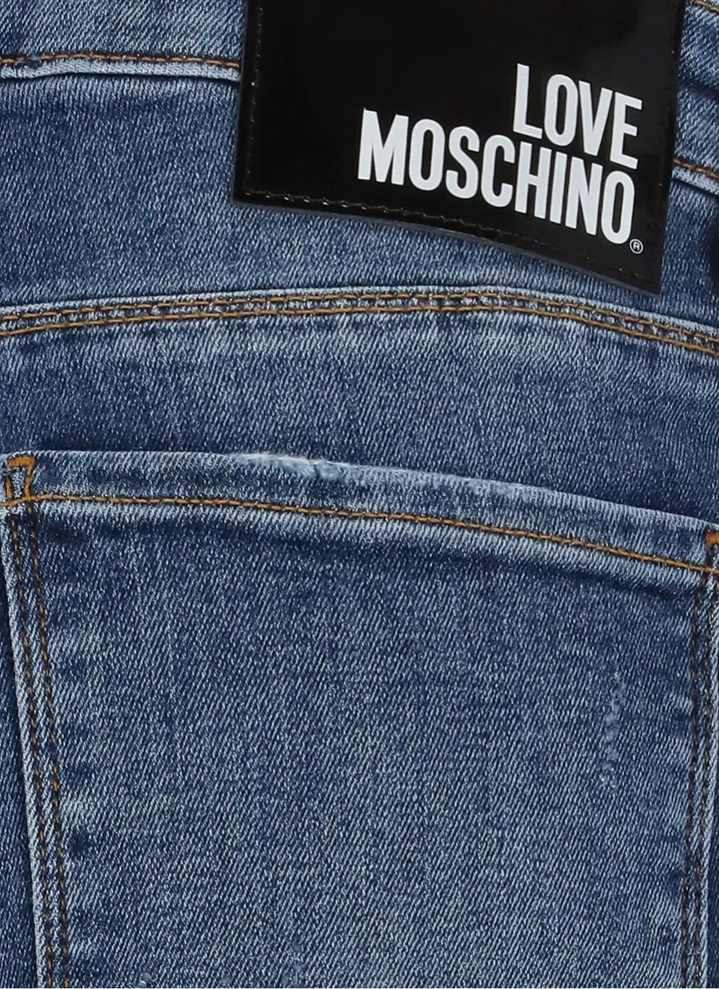 Love Moschino Straight Leg Distressed Jeans