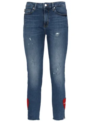 Love Moschino Straight Leg Distressed Jeans