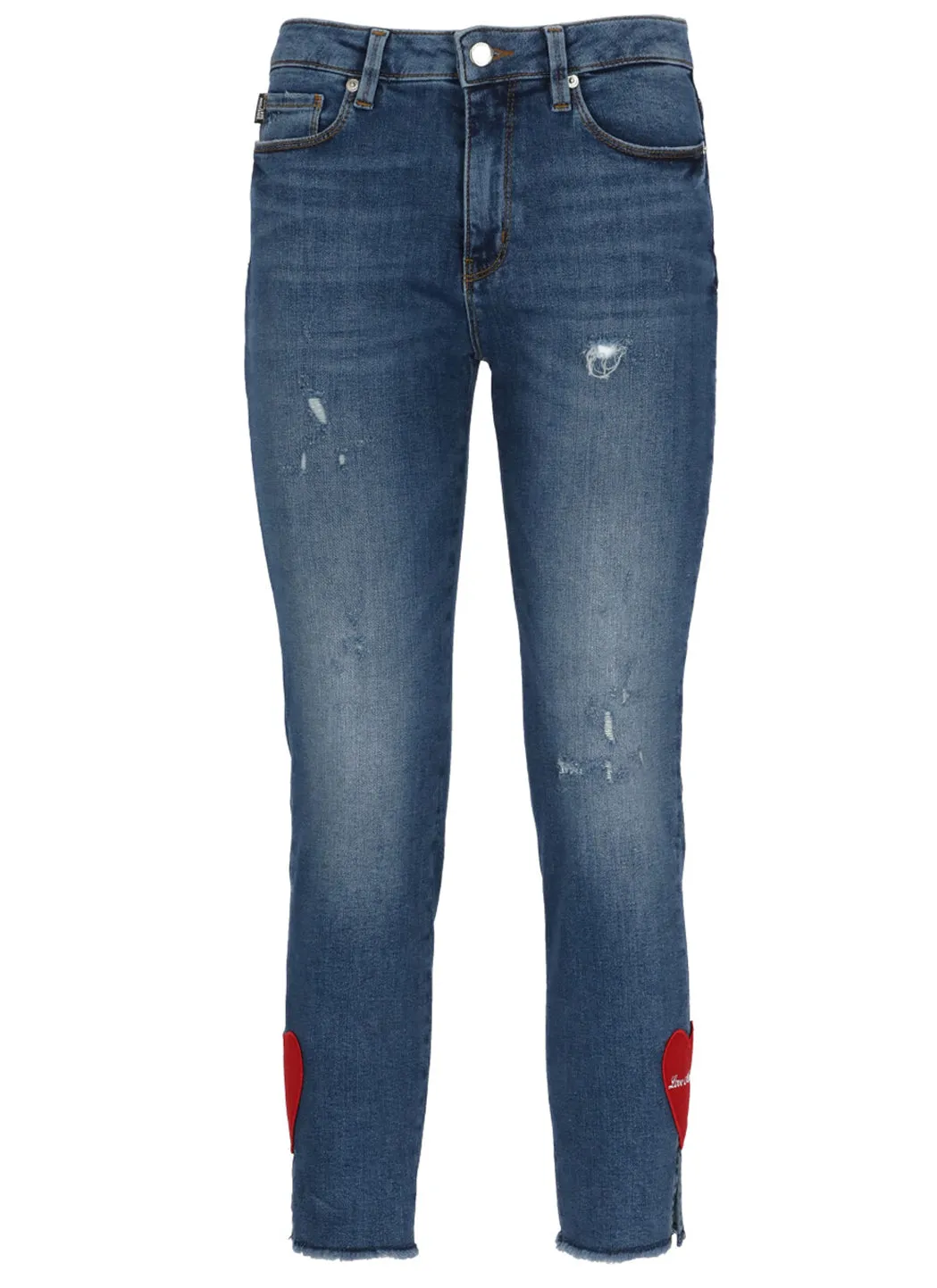Love Moschino Straight Leg Distressed Jeans