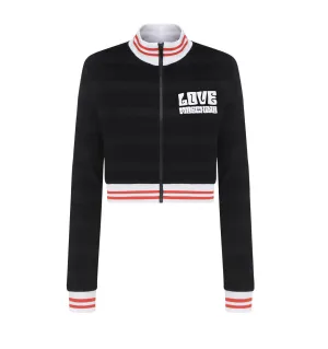 Love Moschino Striped Zip-Up Long-Sleeved Jacket