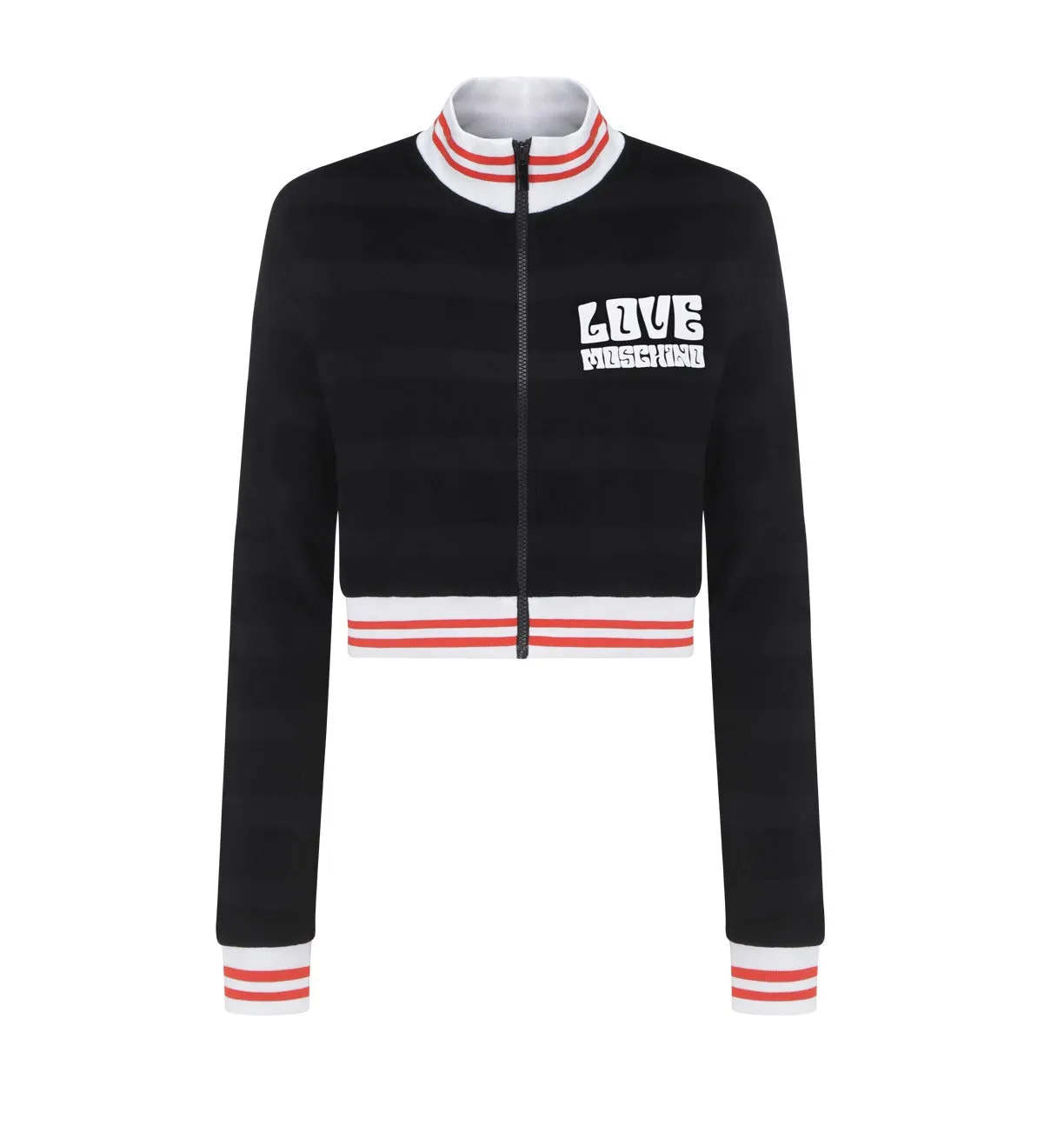 Love Moschino Striped Zip-Up Long-Sleeved Jacket