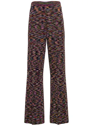 M Missoni Two-Tone Knitted Flared Trousers