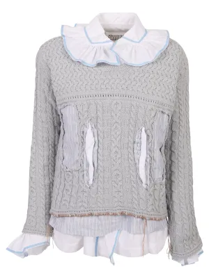 Maison Margiela Cut-Out Cable Knit Jumper