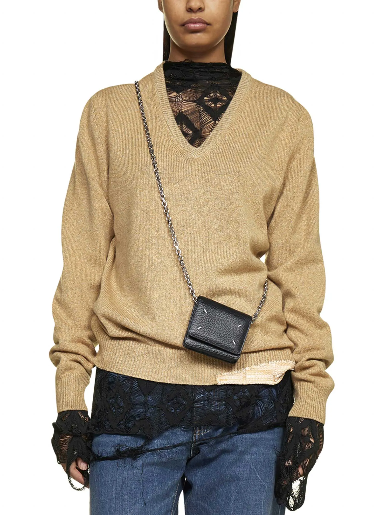Maison Margiela Panel Detailed Knit Jumper