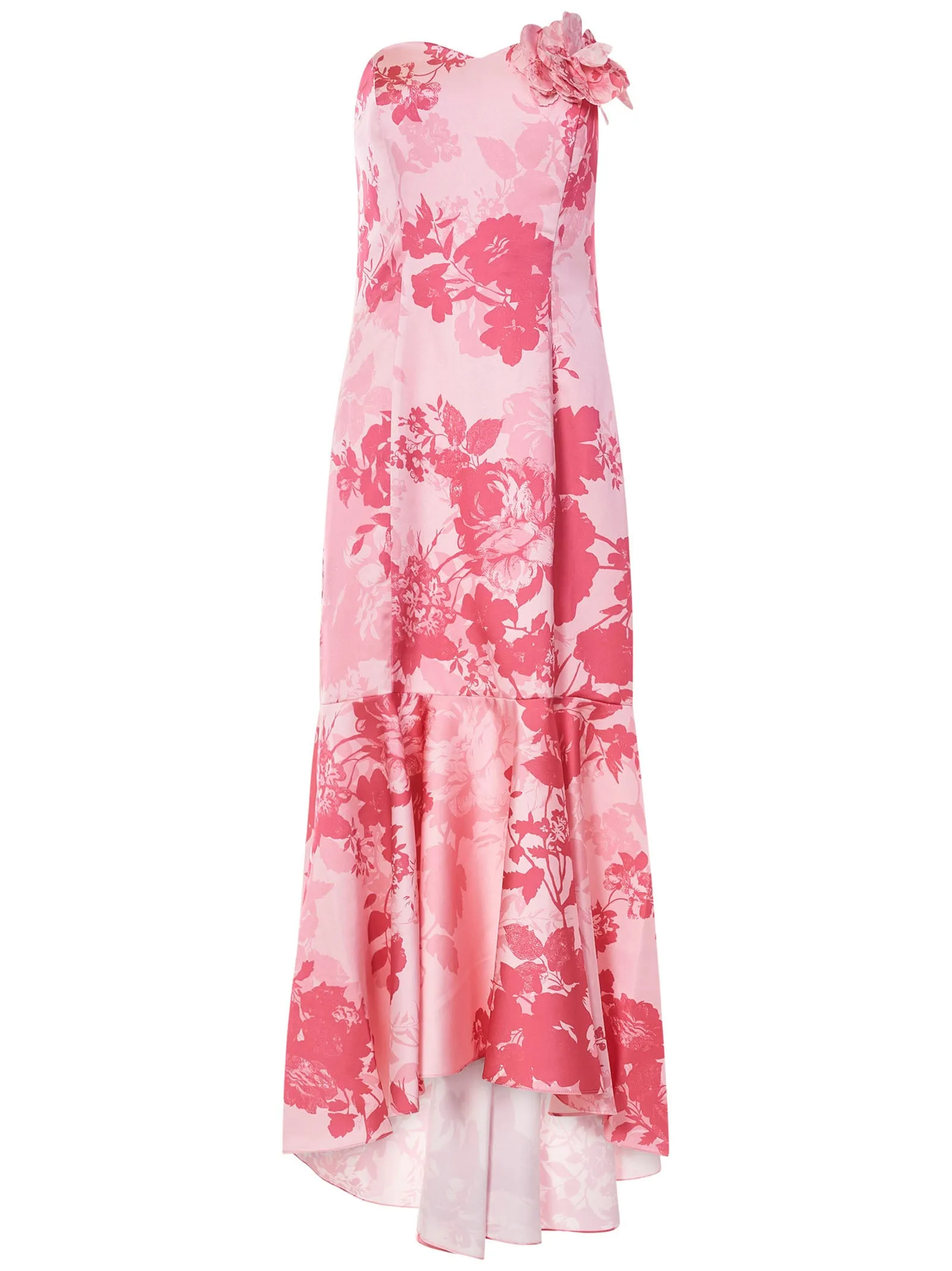 Marchesa Notte Floral Printed Fishtail Dress