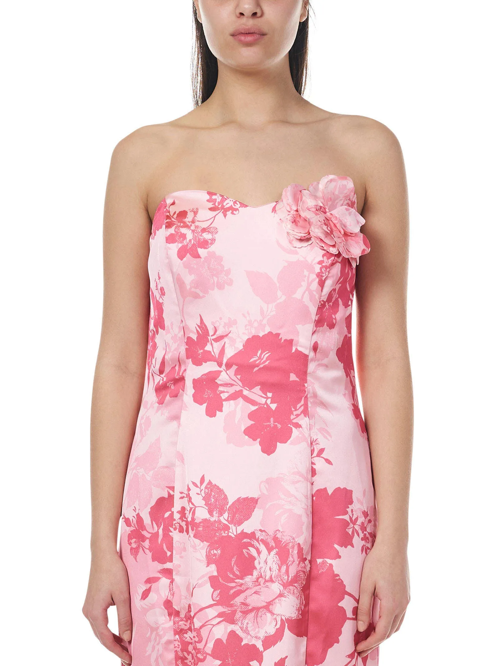 Marchesa Notte Floral Printed Fishtail Dress