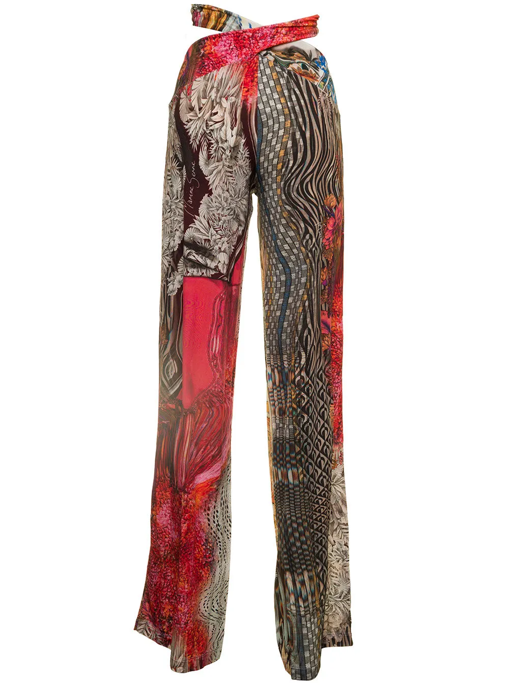 Marine Serre All-Over Graphic Printed Wide Lege Trousers
