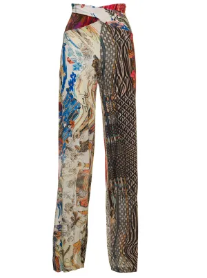 Marine Serre All-Over Graphic Printed Wide Lege Trousers