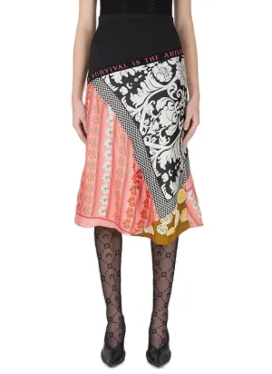 Marine Serre Asymmetric High Waist Midi Skirt