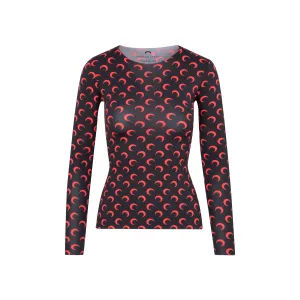Marine Serre Crescent Print Long-Sleeve Top