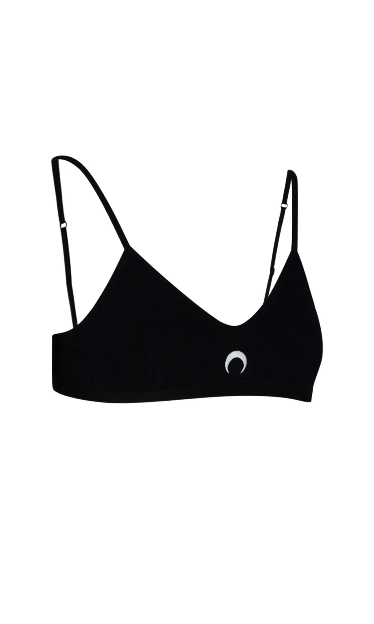 Marine Serre Moon Embroidered Ribbed Knit Sports Bra