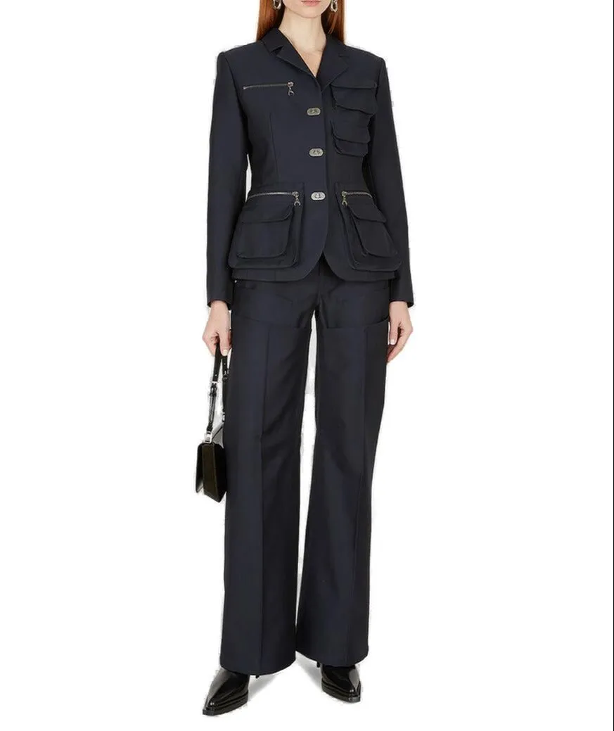 Marine Serre Wide Leg Tailored Pants
