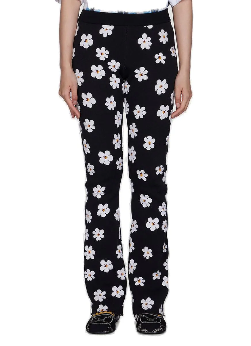 Marni Floral Motif High-Rise Trousers