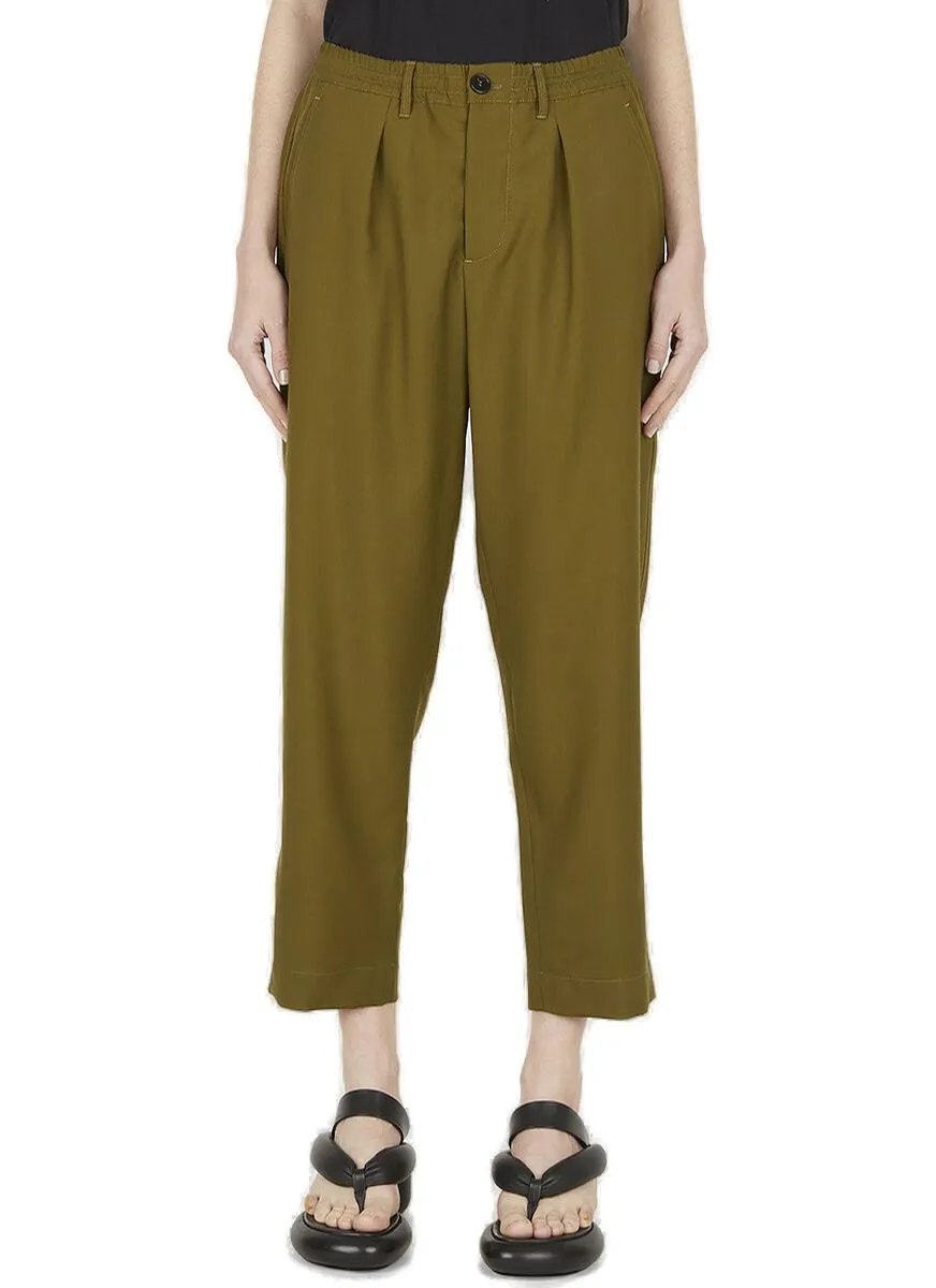 Marni High-Waist Relaxed Cropped Pants